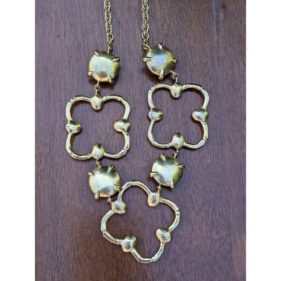 VTG Art Deco Coloured Black Red Beads Gold Tone Clover Statement Necklace Rare - Picture 11 of 12